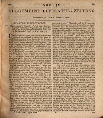 Allgemeine Literatur-Zeitung (Literarisches Zentralblatt für Deutschland) Donnerstag 6. Februar 1806