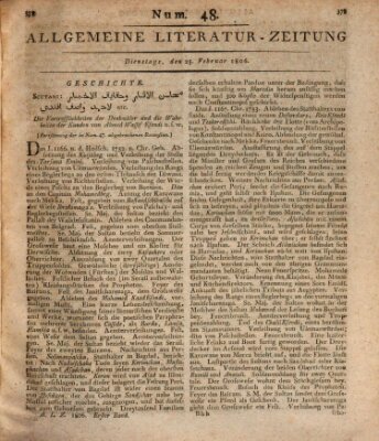 Allgemeine Literatur-Zeitung (Literarisches Zentralblatt für Deutschland) Dienstag 25. Februar 1806