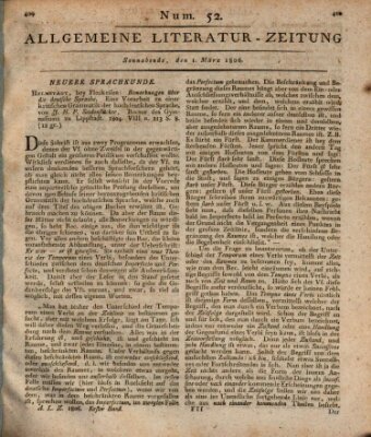 Allgemeine Literatur-Zeitung (Literarisches Zentralblatt für Deutschland) Samstag 1. März 1806