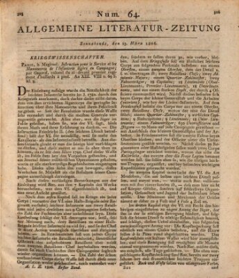 Allgemeine Literatur-Zeitung (Literarisches Zentralblatt für Deutschland) Samstag 15. März 1806