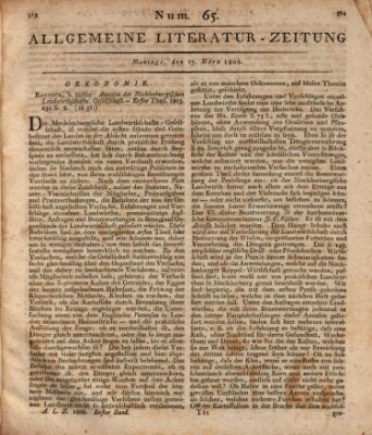 Allgemeine Literatur-Zeitung (Literarisches Zentralblatt für Deutschland) Montag 17. März 1806