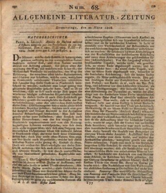 Allgemeine Literatur-Zeitung (Literarisches Zentralblatt für Deutschland) Donnerstag 20. März 1806