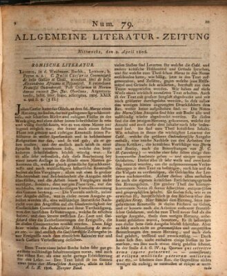 Allgemeine Literatur-Zeitung (Literarisches Zentralblatt für Deutschland) Mittwoch 2. April 1806