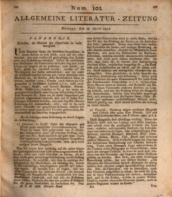 Allgemeine Literatur-Zeitung (Literarisches Zentralblatt für Deutschland) Montag 28. April 1806