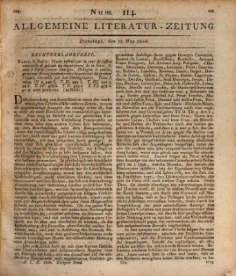 Allgemeine Literatur-Zeitung (Literarisches Zentralblatt für Deutschland) Dienstag 13. Mai 1806