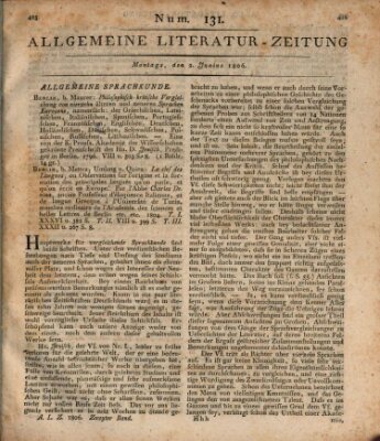 Allgemeine Literatur-Zeitung (Literarisches Zentralblatt für Deutschland) Montag 2. Juni 1806