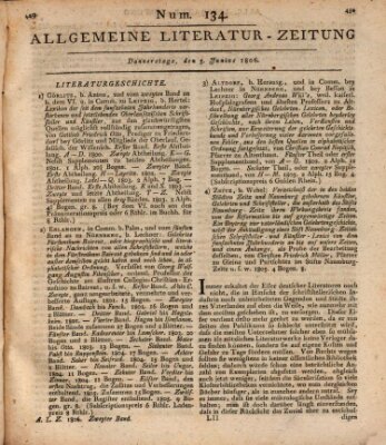 Allgemeine Literatur-Zeitung (Literarisches Zentralblatt für Deutschland) Donnerstag 5. Juni 1806