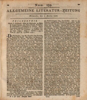 Allgemeine Literatur-Zeitung (Literarisches Zentralblatt für Deutschland) Mittwoch 11. Juni 1806