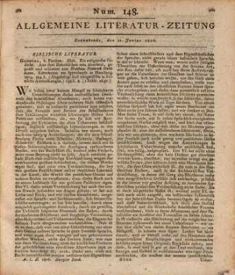 Allgemeine Literatur-Zeitung (Literarisches Zentralblatt für Deutschland) Samstag 21. Juni 1806