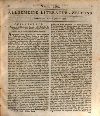 Allgemeine Literatur-Zeitung (Literarisches Zentralblatt für Deutschland) Samstag 5. Juli 1806