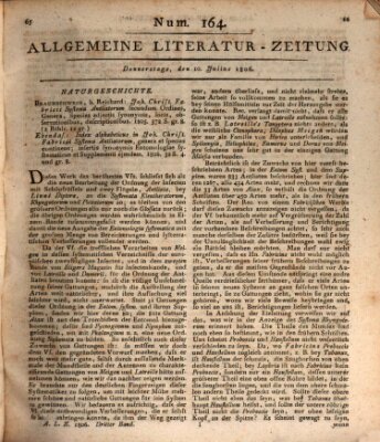 Allgemeine Literatur-Zeitung (Literarisches Zentralblatt für Deutschland) Donnerstag 10. Juli 1806