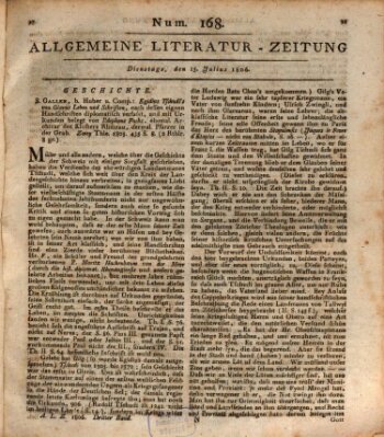Allgemeine Literatur-Zeitung (Literarisches Zentralblatt für Deutschland) Dienstag 15. Juli 1806