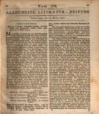Allgemeine Literatur-Zeitung (Literarisches Zentralblatt für Deutschland) Donnerstag 24. Juli 1806