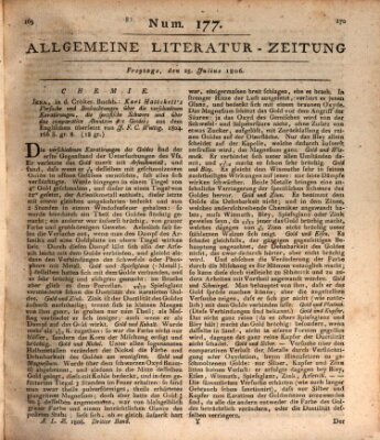 Allgemeine Literatur-Zeitung (Literarisches Zentralblatt für Deutschland) Freitag 25. Juli 1806