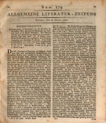 Allgemeine Literatur-Zeitung (Literarisches Zentralblatt für Deutschland) Montag 28. Juli 1806