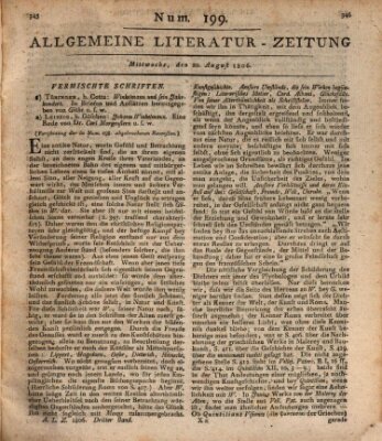 Allgemeine Literatur-Zeitung (Literarisches Zentralblatt für Deutschland) Mittwoch 20. August 1806