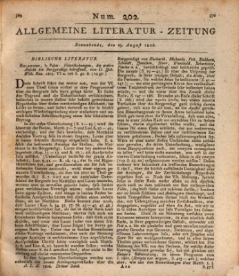 Allgemeine Literatur-Zeitung (Literarisches Zentralblatt für Deutschland) Samstag 23. August 1806