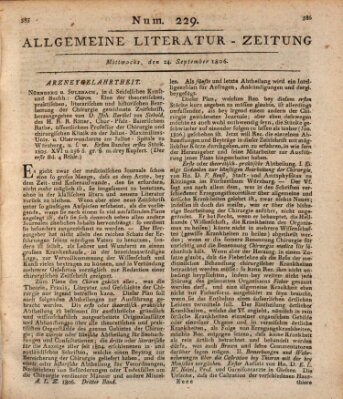 Allgemeine Literatur-Zeitung (Literarisches Zentralblatt für Deutschland) Mittwoch 24. September 1806