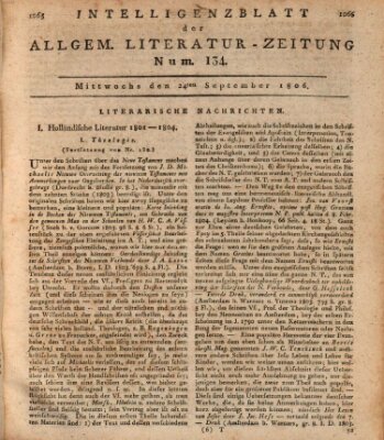 Allgemeine Literatur-Zeitung (Literarisches Zentralblatt für Deutschland) Mittwoch 24. September 1806