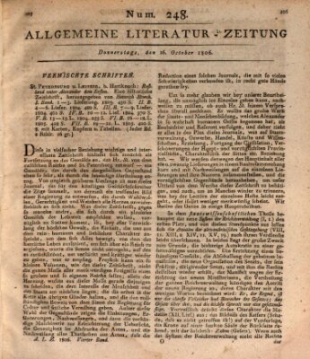 Allgemeine Literatur-Zeitung (Literarisches Zentralblatt für Deutschland) Donnerstag 16. Oktober 1806