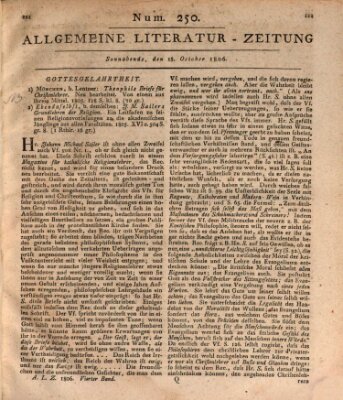 Allgemeine Literatur-Zeitung (Literarisches Zentralblatt für Deutschland) Samstag 18. Oktober 1806