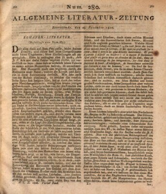 Allgemeine Literatur-Zeitung (Literarisches Zentralblatt für Deutschland) Samstag 29. November 1806