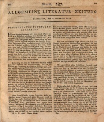 Allgemeine Literatur-Zeitung (Literarisches Zentralblatt für Deutschland) Samstag 6. Dezember 1806