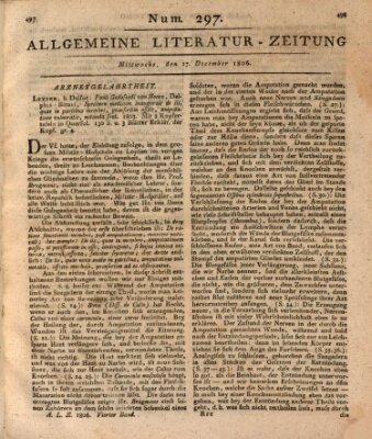 Allgemeine Literatur-Zeitung (Literarisches Zentralblatt für Deutschland) Mittwoch 17. Dezember 1806