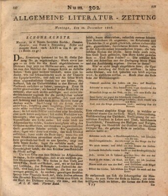 Allgemeine Literatur-Zeitung (Literarisches Zentralblatt für Deutschland) Montag 22. Dezember 1806