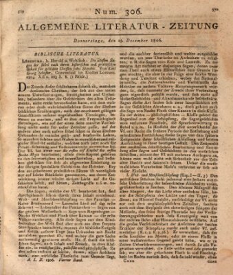 Allgemeine Literatur-Zeitung (Literarisches Zentralblatt für Deutschland) Donnerstag 25. Dezember 1806