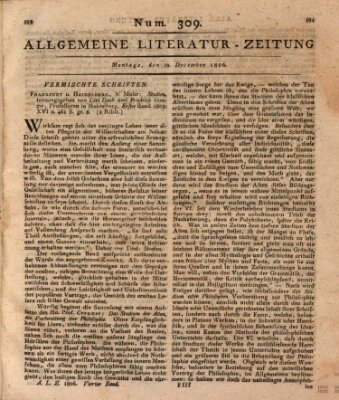 Allgemeine Literatur-Zeitung (Literarisches Zentralblatt für Deutschland) Montag 29. Dezember 1806