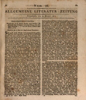 Allgemeine Literatur-Zeitung (Literarisches Zentralblatt für Deutschland) Samstag 19. Januar 1811