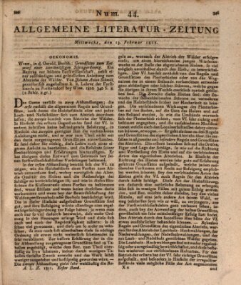 Allgemeine Literatur-Zeitung (Literarisches Zentralblatt für Deutschland) Mittwoch 13. Februar 1811