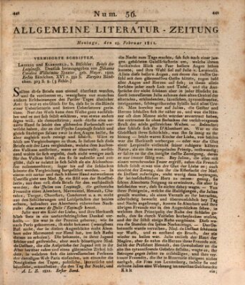 Allgemeine Literatur-Zeitung (Literarisches Zentralblatt für Deutschland) Montag 25. Februar 1811