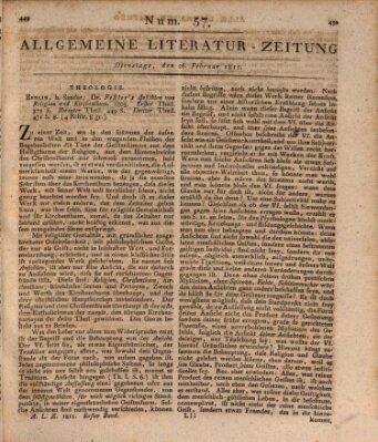 Allgemeine Literatur-Zeitung (Literarisches Zentralblatt für Deutschland) Dienstag 26. Februar 1811