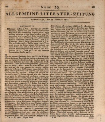 Allgemeine Literatur-Zeitung (Literarisches Zentralblatt für Deutschland) Donnerstag 28. Februar 1811