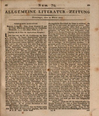 Allgemeine Literatur-Zeitung (Literarisches Zentralblatt für Deutschland) Dienstag 12. März 1811