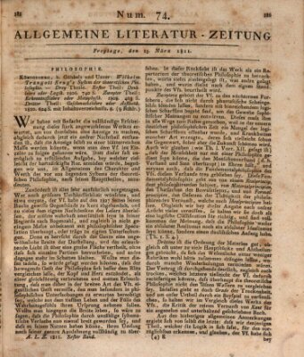 Allgemeine Literatur-Zeitung (Literarisches Zentralblatt für Deutschland) Freitag 15. März 1811