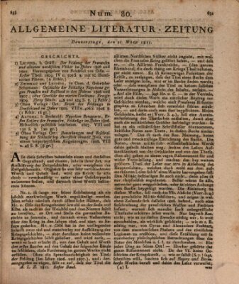 Allgemeine Literatur-Zeitung (Literarisches Zentralblatt für Deutschland) Donnerstag 21. März 1811