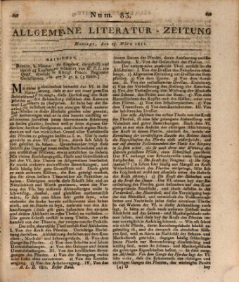 Allgemeine Literatur-Zeitung (Literarisches Zentralblatt für Deutschland) Montag 25. März 1811