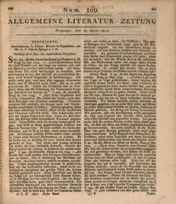 Allgemeine Literatur-Zeitung (Literarisches Zentralblatt für Deutschland) Freitag 19. April 1811