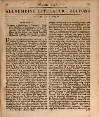 Allgemeine Literatur-Zeitung (Literarisches Zentralblatt für Deutschland) Montag 20. Mai 1811