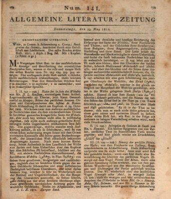 Allgemeine Literatur-Zeitung (Literarisches Zentralblatt für Deutschland) Donnerstag 23. Mai 1811