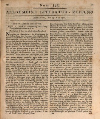 Allgemeine Literatur-Zeitung (Literarisches Zentralblatt für Deutschland) Samstag 25. Mai 1811