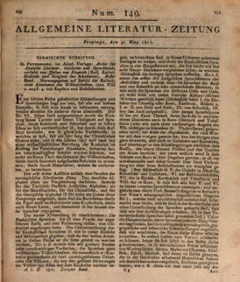 Allgemeine Literatur-Zeitung (Literarisches Zentralblatt für Deutschland) Freitag 31. Mai 1811