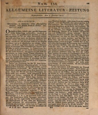 Allgemeine Literatur-Zeitung (Literarisches Zentralblatt für Deutschland) Samstag 1. Juni 1811