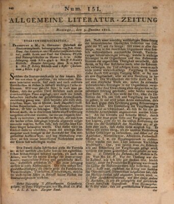 Allgemeine Literatur-Zeitung (Literarisches Zentralblatt für Deutschland) Montag 3. Juni 1811