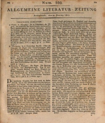 Allgemeine Literatur-Zeitung (Literarisches Zentralblatt für Deutschland) Samstag 22. Juni 1811