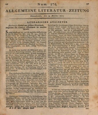 Allgemeine Literatur-Zeitung (Literarisches Zentralblatt für Deutschland) Samstag 29. Juni 1811