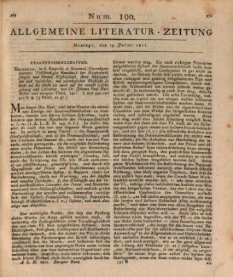 Allgemeine Literatur-Zeitung (Literarisches Zentralblatt für Deutschland) Montag 15. Juli 1811